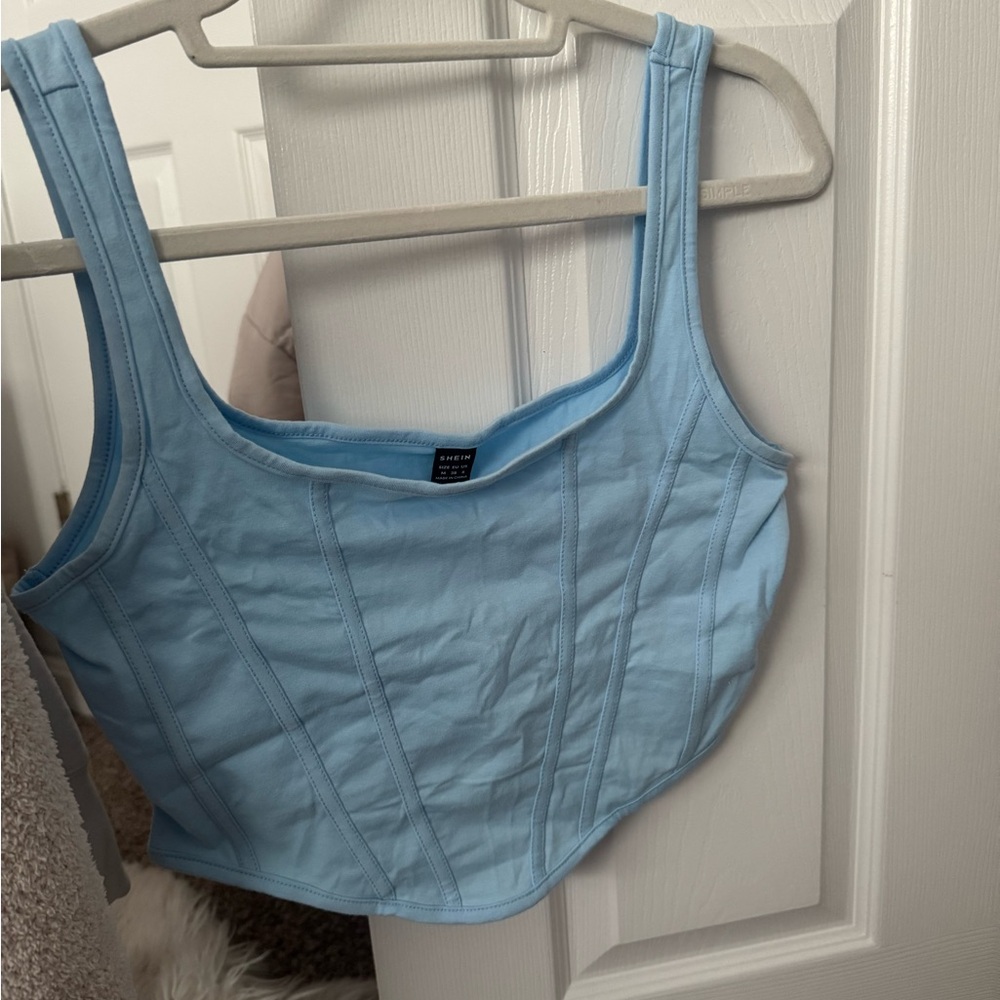 Light Blue Cropped Tank Top